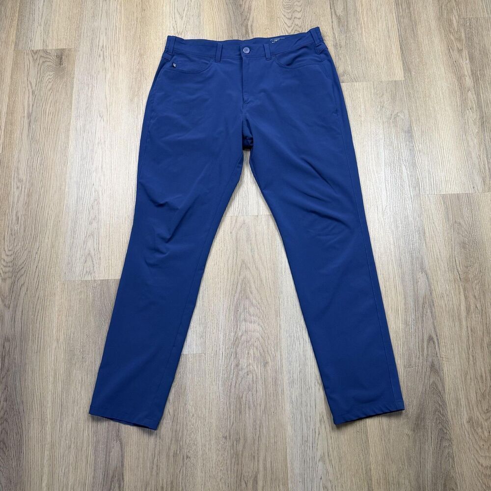 Mizzen+Main Pants Mens 33x30 Blue Helmsman Athletic Taper Stretch Zip Pocket
